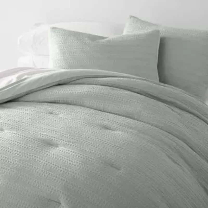Waffle Textured Ultra Soft Microfiber All Season Down-Alternative Comforter Set