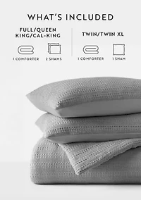 Waffle Textured Ultra Soft Microfiber All Season Down-Alternative Comforter Set