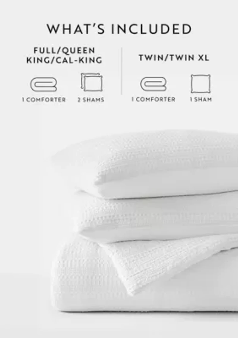 Waffle Textured Ultra Soft Microfiber All Season Down-Alternative Comforter Set