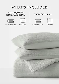 Waffle Textured Ultra Soft Microfiber All Season Down-Alternative Comforter Set