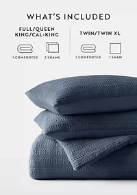 Waffle Textured Ultra Soft Microfiber All Season Down-Alternative Comforter Set