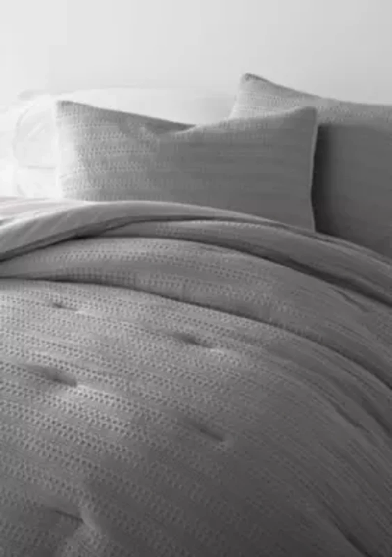 Waffle Textured Ultra Soft Microfiber All Season Down-Alternative Comforter Set