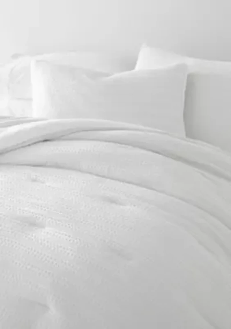 Waffle Textured Ultra Soft Microfiber All Season Down-Alternative Comforter Set