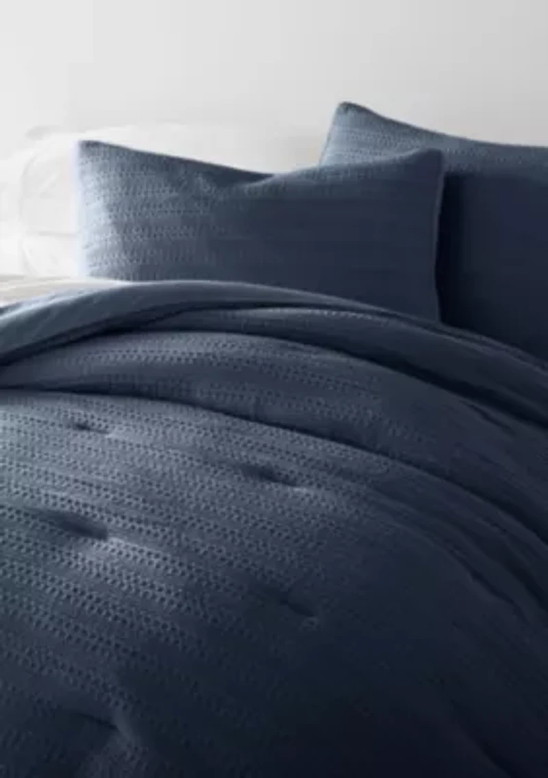 Waffle Textured Ultra Soft Microfiber All Season Down-Alternative Comforter Set