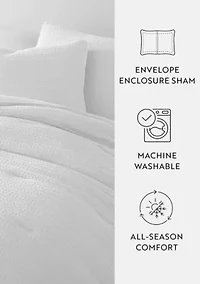 Waffle Textured Ultra Soft Microfiber All Season Down-Alternative Comforter Set