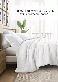 Waffle Textured Ultra Soft Microfiber All Season Down-Alternative Comforter Set