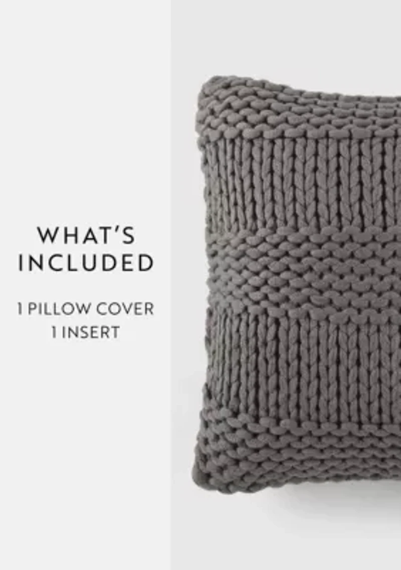 Chunky Knit Acrylic Décor Throw Pillow