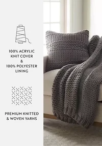 Chunky Knit Acrylic Décor Throw Pillow