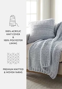 Chunky Knit Acrylic Décor Throw Pillow