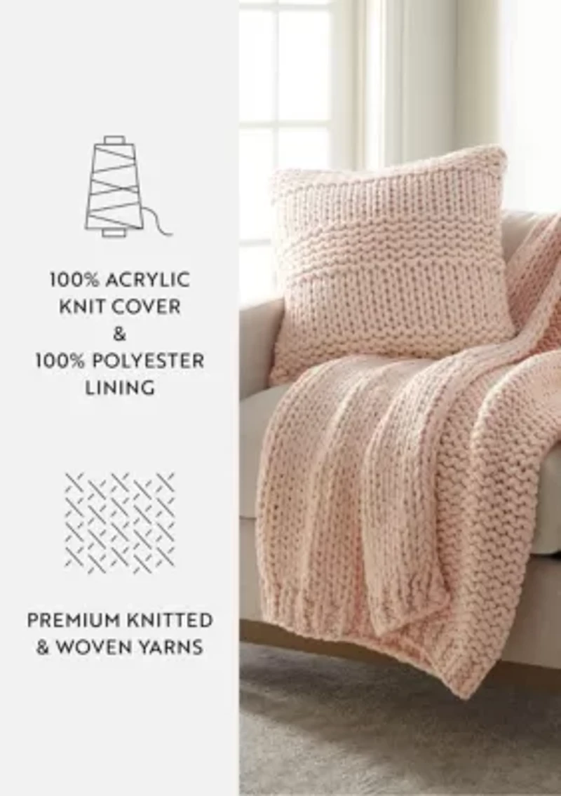 Chunky Knit Acrylic Décor Throw Pillow