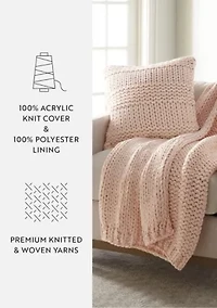 Chunky Knit Acrylic Décor Throw Pillow