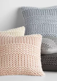 Chunky Knit Acrylic Décor Throw Pillow