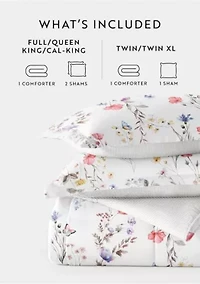 Reversible Patterned Ultra Soft Microfiber All Season Down-Alternative Comforter Set