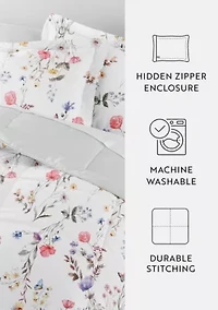 Reversible Patterned Ultra Soft Microfiber All Season Down-Alternative Comforter Set