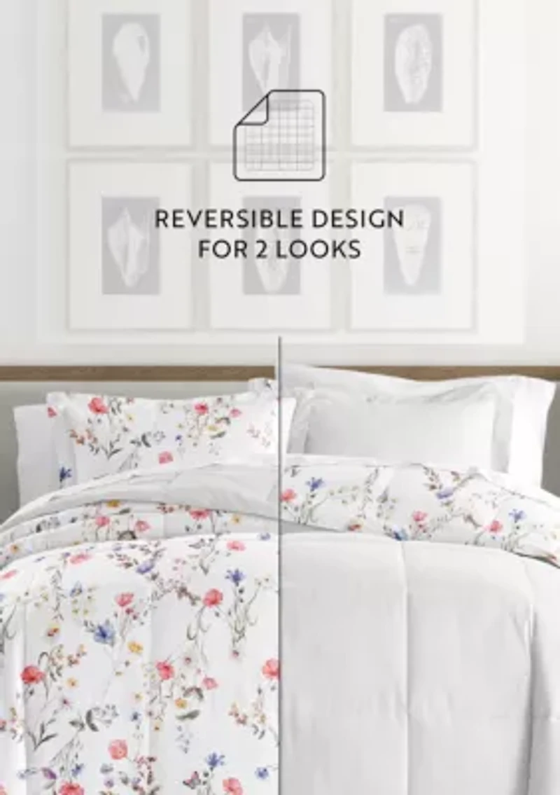 Reversible Patterned Ultra Soft Microfiber All Season Down-Alternative Comforter Set