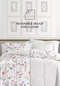 Reversible Patterned Ultra Soft Microfiber All Season Down-Alternative Comforter Set