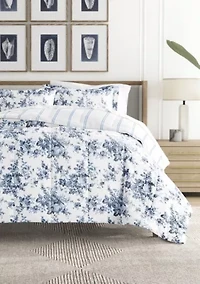 Reversible Patterned Ultra Soft Microfiber All Season Down-Alternative Comforter Set