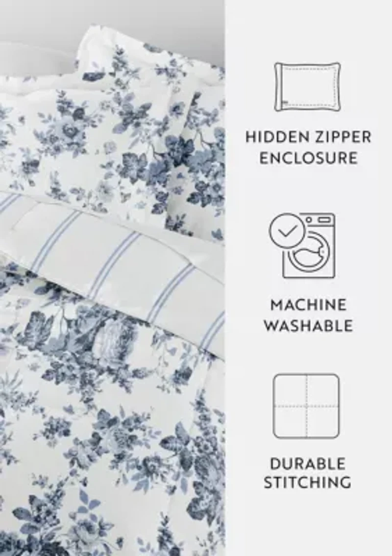 Reversible Patterned Ultra Soft Microfiber All Season Down-Alternative Comforter Set