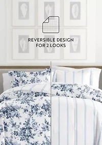 Reversible Patterned Ultra Soft Microfiber All Season Down-Alternative Comforter Set
