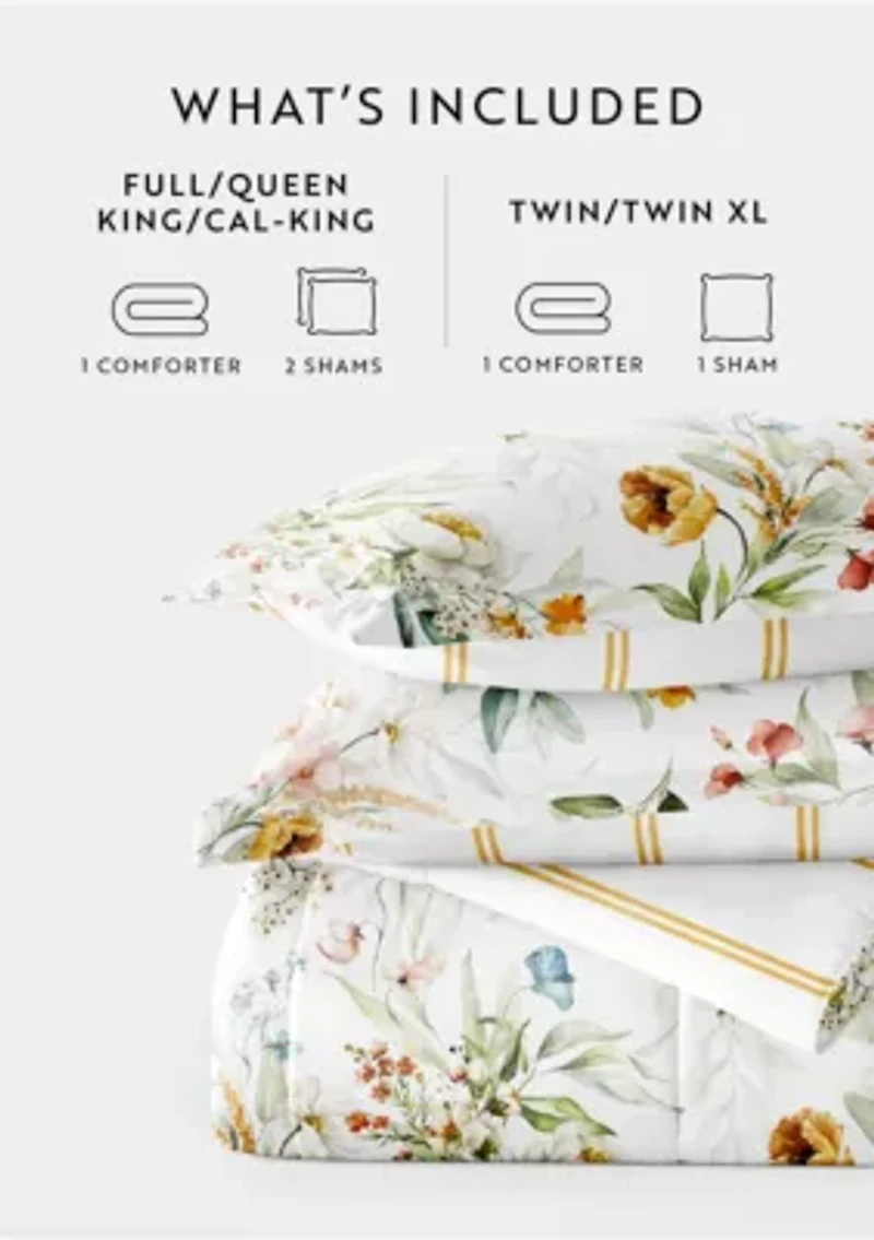 Reversible Patterned Ultra Soft Microfiber All Season Down-Alternative Comforter Set