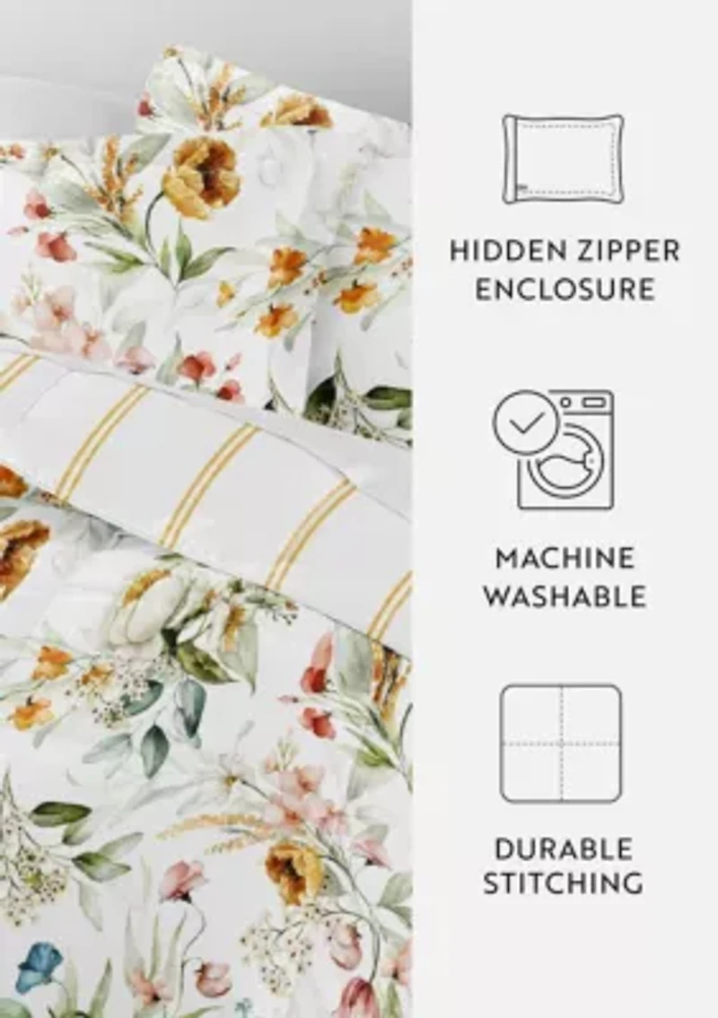 Reversible Patterned Ultra Soft Microfiber All Season Down-Alternative Comforter Set