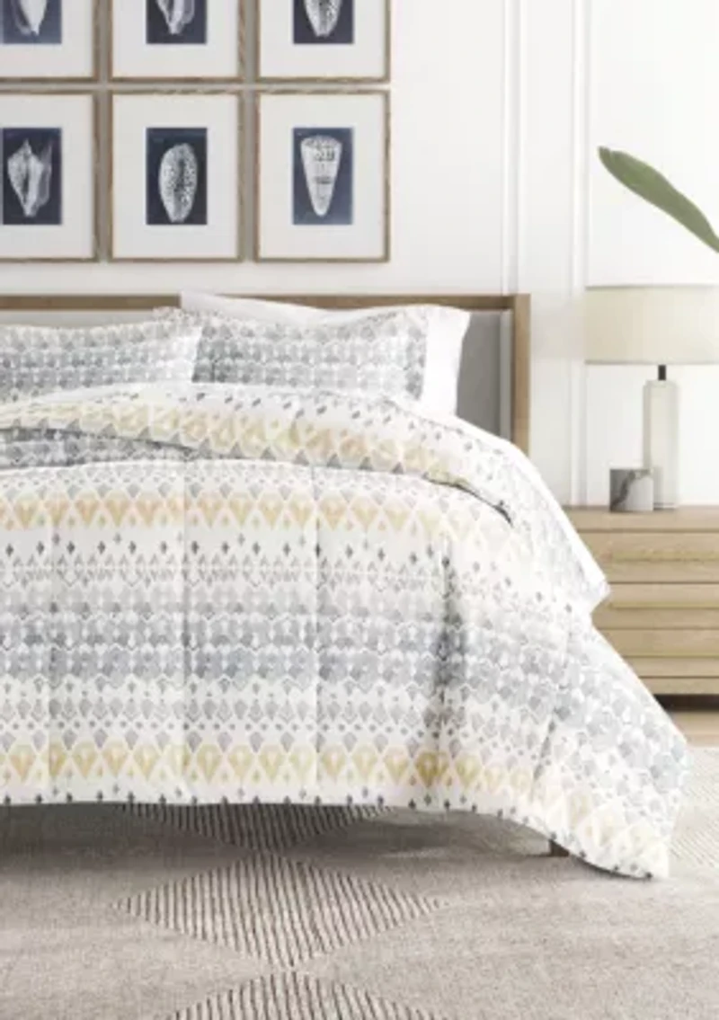 Patterned Mayan Stamp Microfiber All Season Down-Alternative Comforter Set