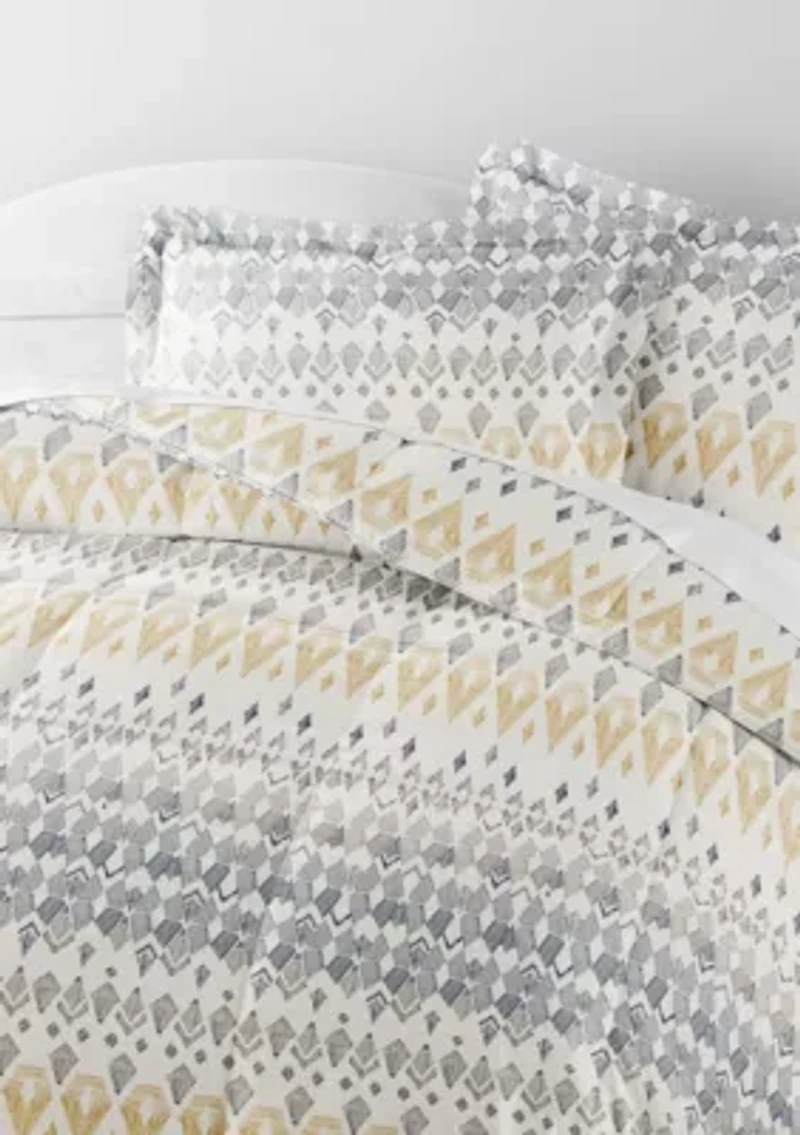 Patterned Mayan Stamp Microfiber All Season Down-Alternative Comforter Set