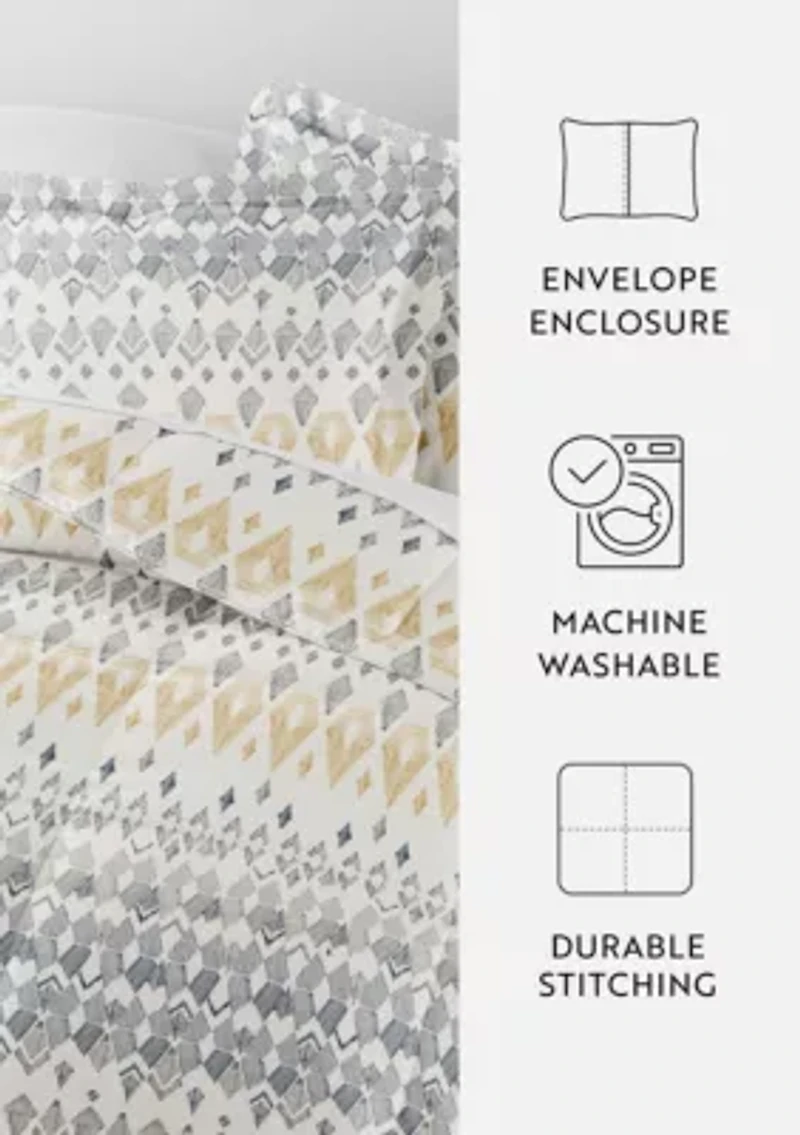 Patterned Mayan Stamp Microfiber All Season Down-Alternative Comforter Set
