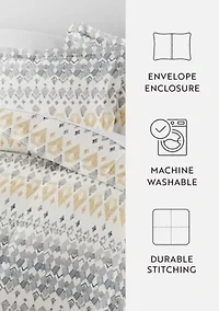 Patterned Mayan Stamp Microfiber All Season Down-Alternative Comforter Set