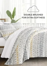 Patterned Mayan Stamp Microfiber All Season Down-Alternative Comforter Set
