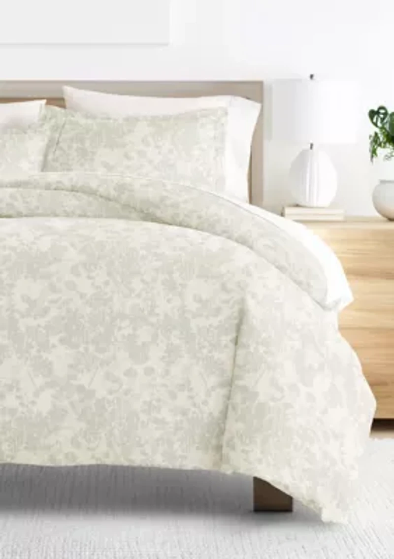 Ultra Soft Microfiber Patterned Duvet Cover Set Weathered Floral