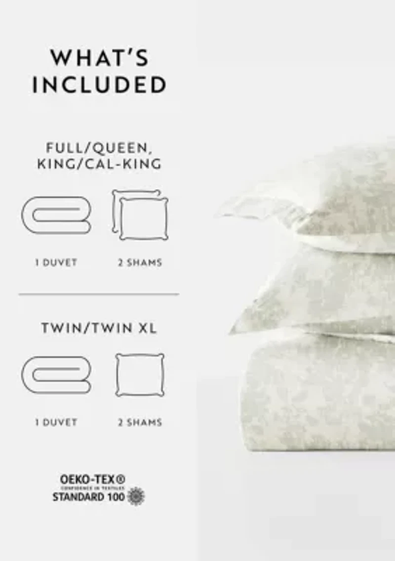 Ultra Soft Microfiber Patterned Duvet Cover Set Weathered Floral