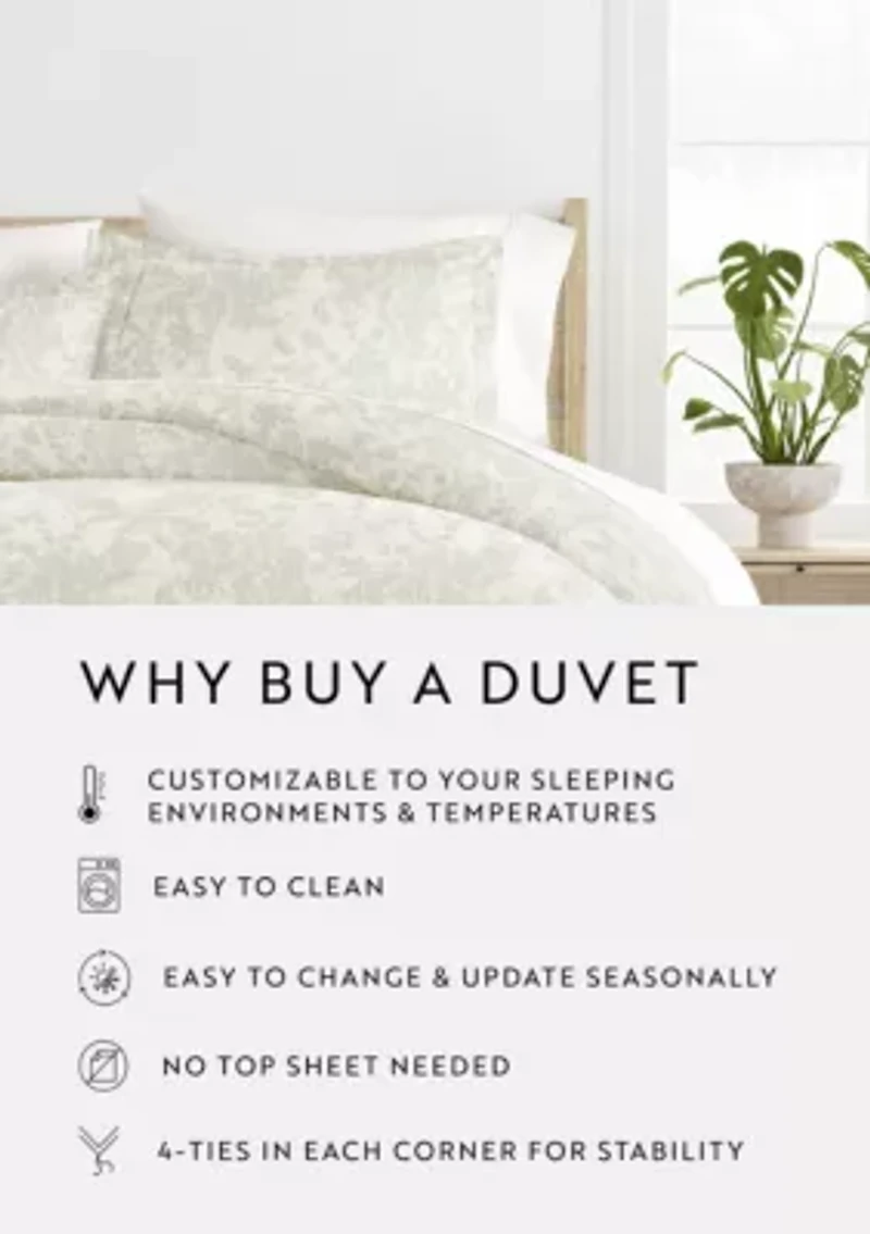 Ultra Soft Microfiber Patterned Duvet Cover Set Weathered Floral
