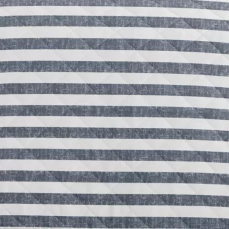 Ultra Soft Microfiber Reversible Classic Stripe All Season Quilt Set with Shams