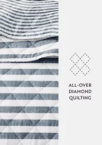 Ultra Soft Microfiber Reversible Classic Stripe All Season Quilt Set with Shams