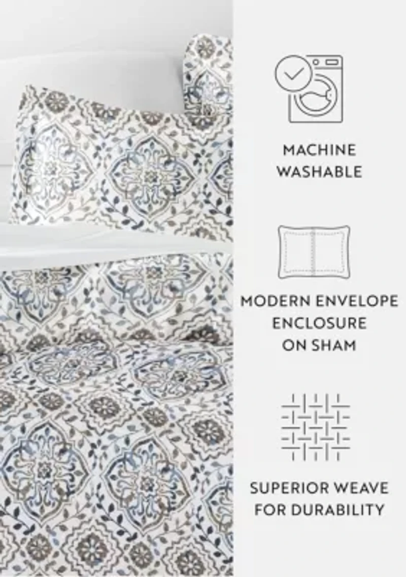 Ultra Soft Microfiber Patterned Duvet Cover Set Oasis