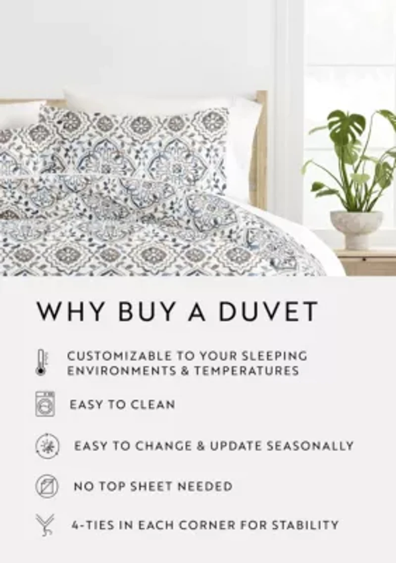 Ultra Soft Microfiber Patterned Duvet Cover Set Oasis