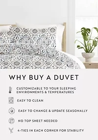 Ultra Soft Microfiber Patterned Duvet Cover Set Oasis