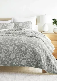 Quilt Coverlet Set All Season Patterned Reversible Microfiber Ultra Soft Bedding