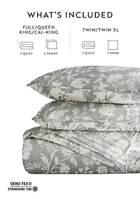 Quilt Coverlet Set All Season Patterned Reversible Microfiber Ultra Soft Bedding