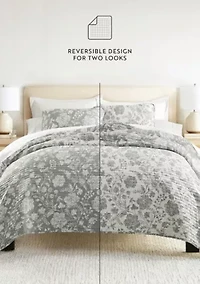 Quilt Coverlet Set All Season Patterned Reversible Microfiber Ultra Soft Bedding