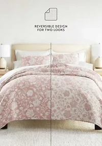 Quilt Coverlet Set All Season Patterned Reversible Microfiber Ultra Soft Bedding