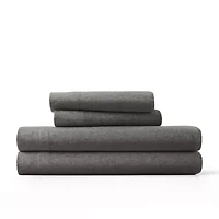 Jersey Knit Sheets - 100% Cotton Ultra Soft 4 Piece Sheet Set Four Way Stretch