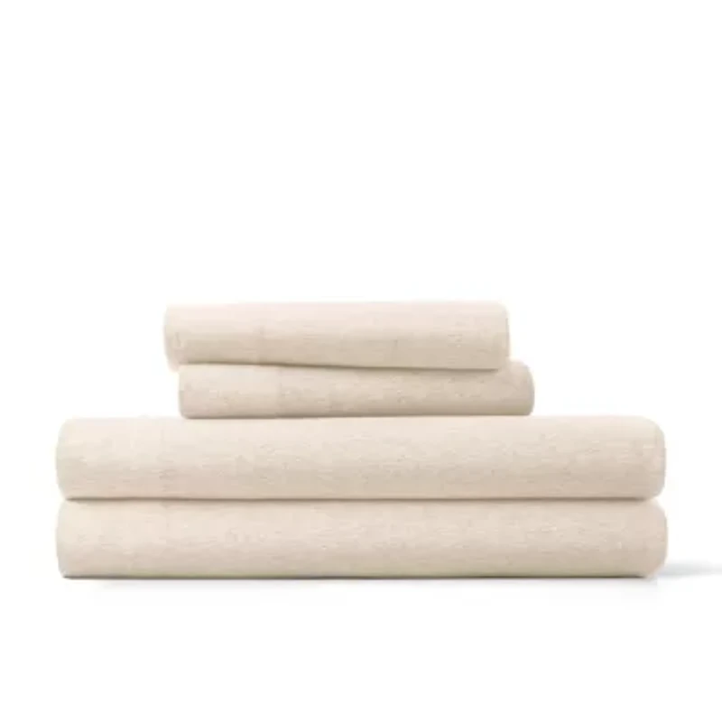 Jersey Knit Sheets - 100% Cotton Ultra Soft 4 Piece Sheet Set Four Way Stretch