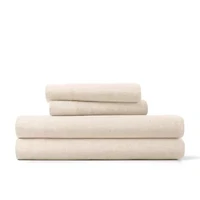 Jersey Knit Sheets - 100% Cotton Ultra Soft 4 Piece Sheet Set Four Way Stretch