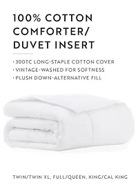 100% Cotton Ultra Soft Down-Alternative White Comforter/Duvet Insert