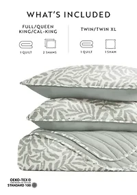 Quilt Coverlet Set All Season Patterned Reversible Microfiber Ultra Soft Bedding