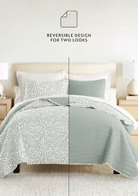 Quilt Coverlet Set All Season Patterned Reversible Microfiber Ultra Soft Bedding