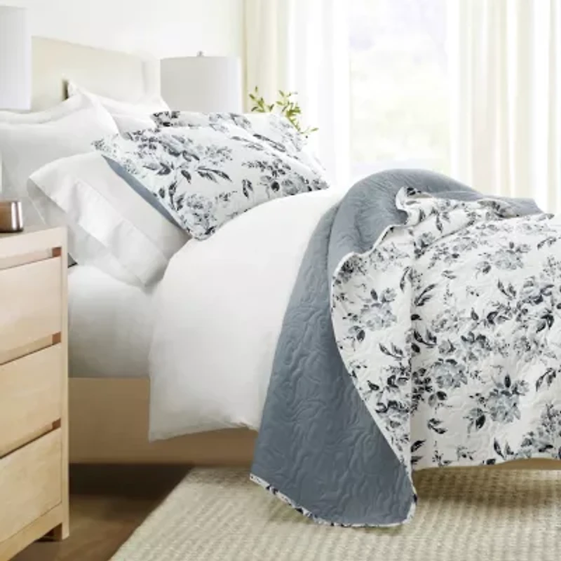 Quilt Coverlet Set All Season Patterned Reversible Microfiber Ultra Soft Bedding