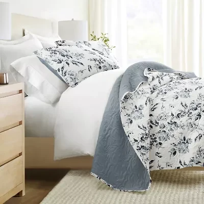 Quilt Coverlet Set All Season Patterned Reversible Microfiber Ultra Soft Bedding